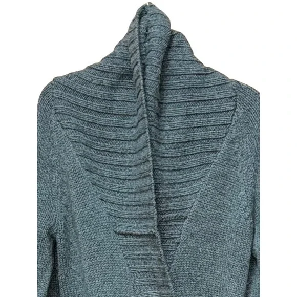 Moda International Wrap ShawlCollar Cardigan Women XS Gray Wool Blend Buckle Y2K - Picture 5 of 10